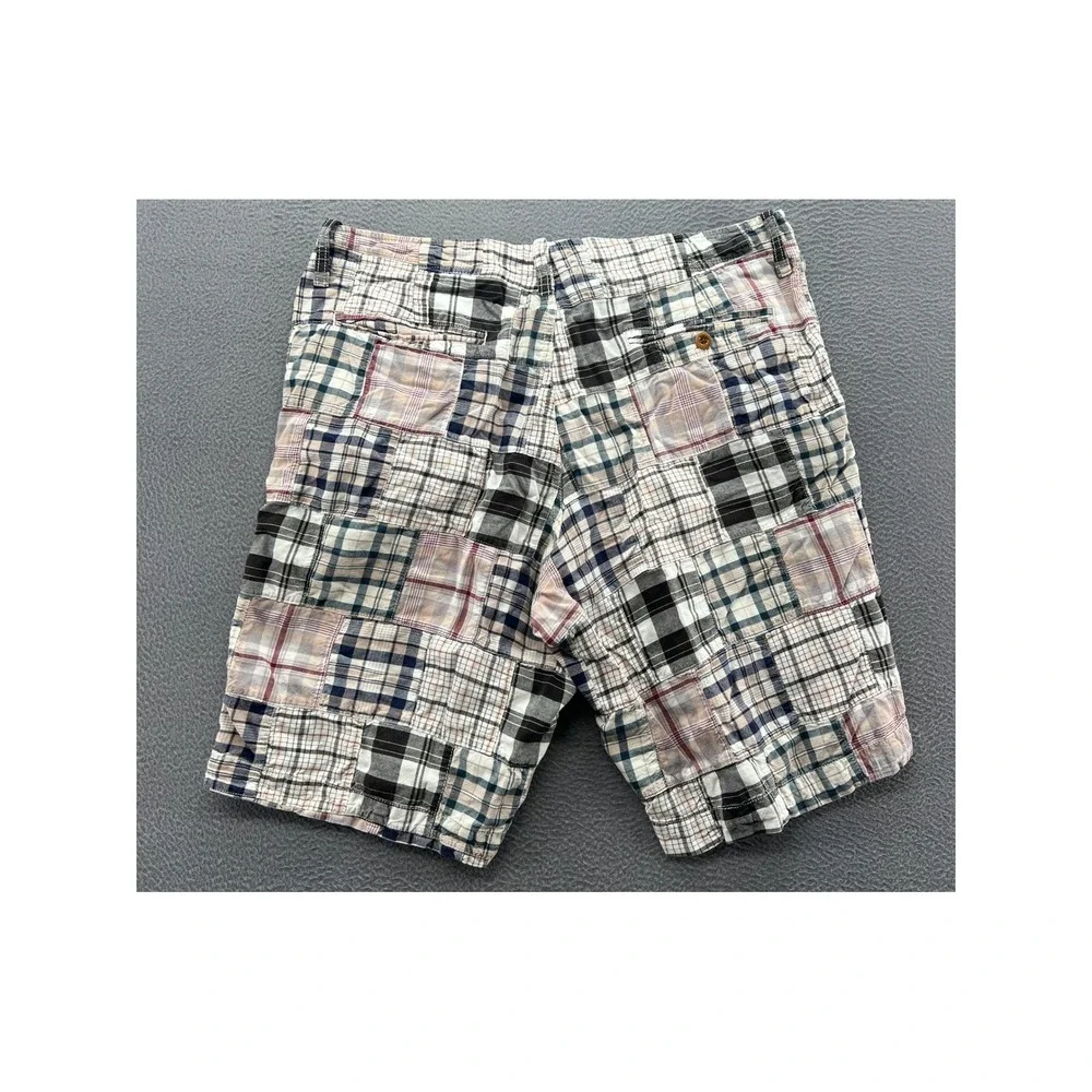 J.Crew Field Shorts Mens Sz 34 Patchwork Plaid Madras Multi Color Preppy Summer
